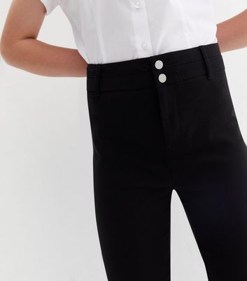 MISS BOHO CHIC MBC- Womens Skinny Black White Casual Office Trousers Girls  Black Skinny School Trousers (Black, 6) : Amazon.co.uk: Fashion